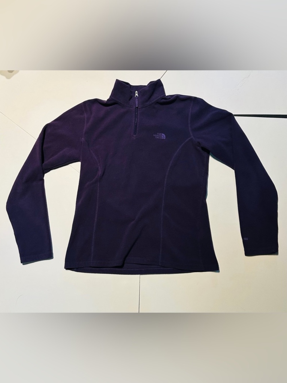 The North Face 100 Glacier 1/4 zip fleece pullover in Purple Size: Medium